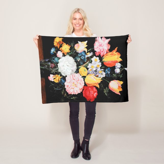 Blommor i glasfartyget Jan Brueghel the Younger Fleecefilt (På plats)