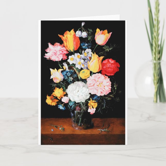 Blommor i glasfartyget Jan Brueghel the Younger Kort (Framsida)