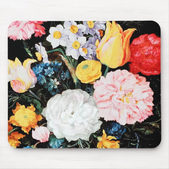 Blommor i glasfartyget Jan Brueghel the Younger Musmatta (Framsidan)