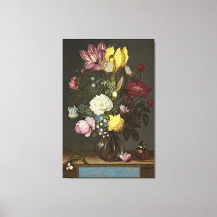 Blommor i Glass Vas Canvastryck