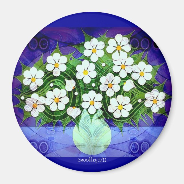 Blommor i Grönt Vas vid Midnight Magnet (Framsidan)