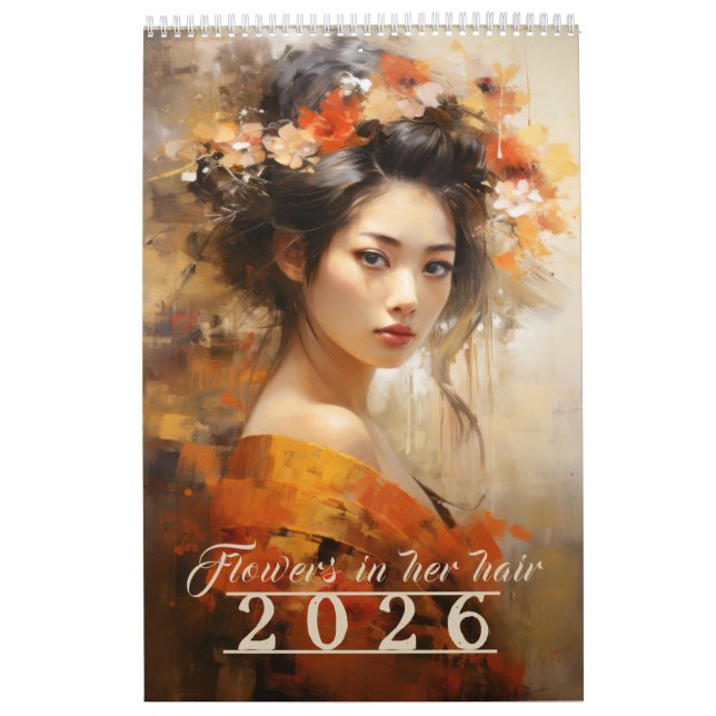 Blommor i hennes Hair 2026-kalender Kalender (Omslag)