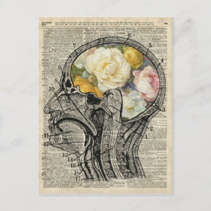 Blommor i hjärnan,Älskare Dictionary Art (Fullt) Vykort