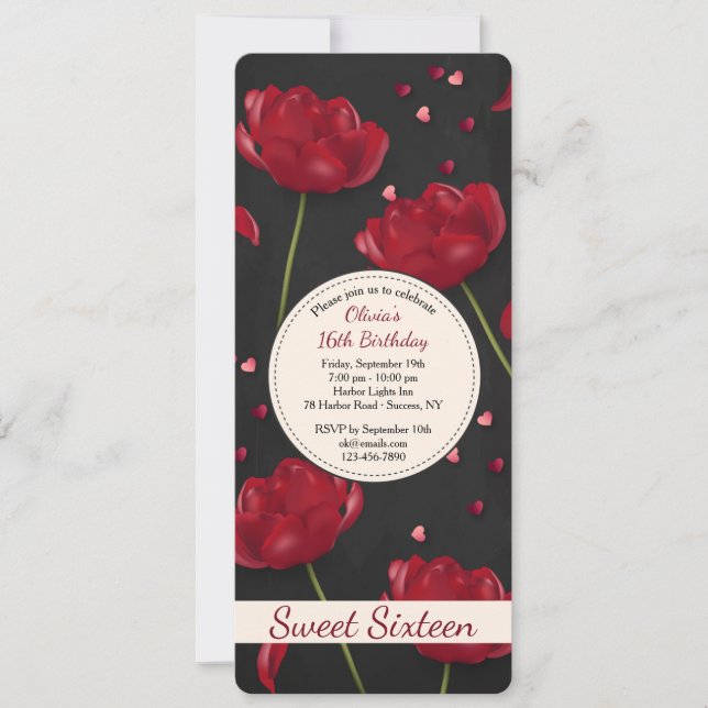 Blommor i inbjudan till Kärlek (Framsida)