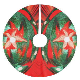 Blommor i julafton julgransmatta borstad polyester