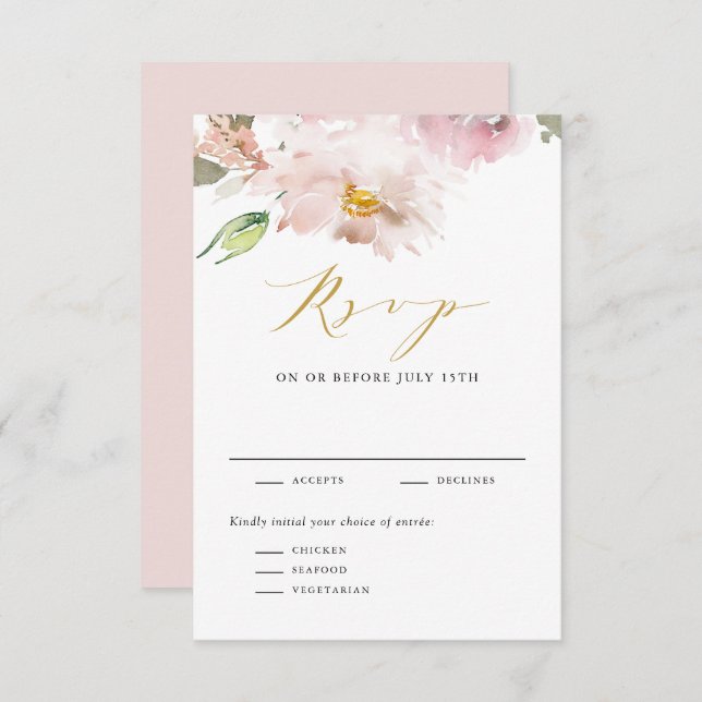   blommor i kvinnligt vatten Bröllop OSA Kort (Fram/baksida)