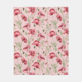 Blommor i land skriver ut fleecefilt