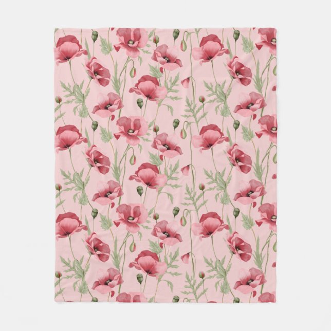 Blommor i land skriver ut fleecefilt (Framsidan)