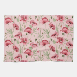 Blommor i land skriver ut kökshandduk