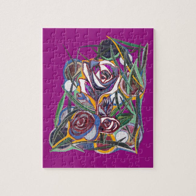 Blommor i lila pussel (Vertikal)