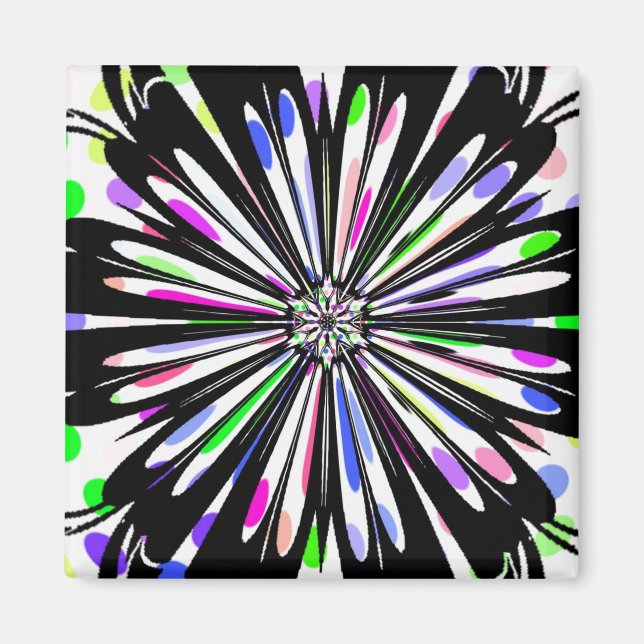 blommor i mandala-design magnet (Framsidan)