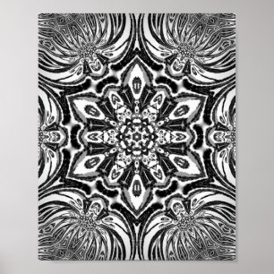 blommor i mandala-design poster
