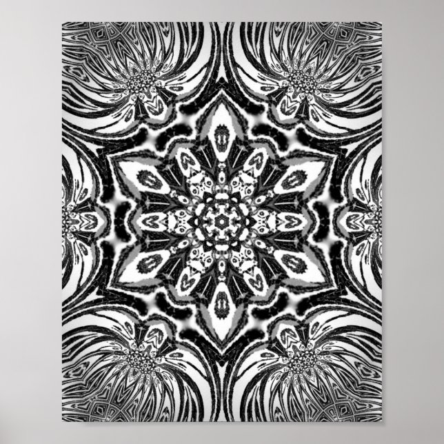 blommor i mandala-design poster (Framsidan)