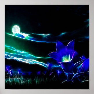 Blommor i månljuset poster