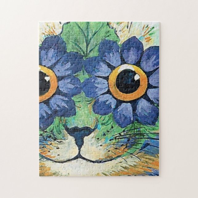Blommor i Ögon-katt av Louis Wain Pussel (Vertikal)