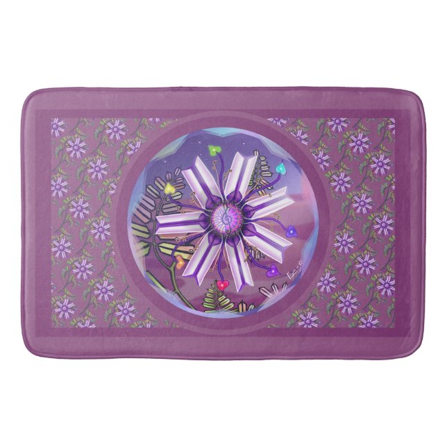 Blommor i ökenbadmattan badrumsmatta (Framsidan)