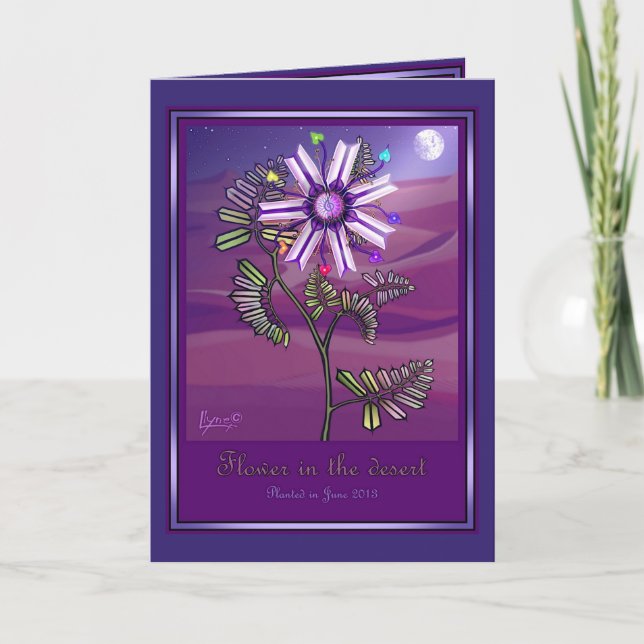 Blommor i ökenfödelsedagskortet kort (Framsida)