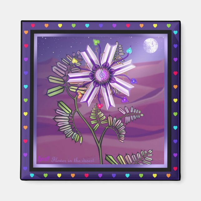 Blommor i ökenmagnet magnet (Framsidan)