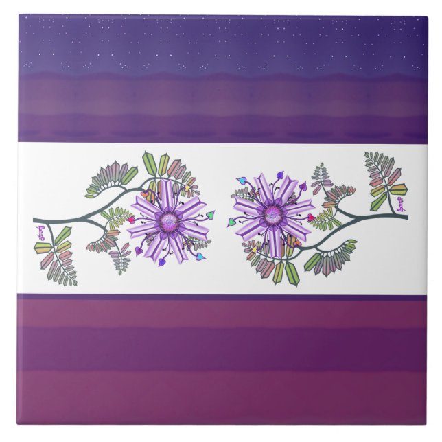 Blommor i öknen kakelplatta (Framsidan)