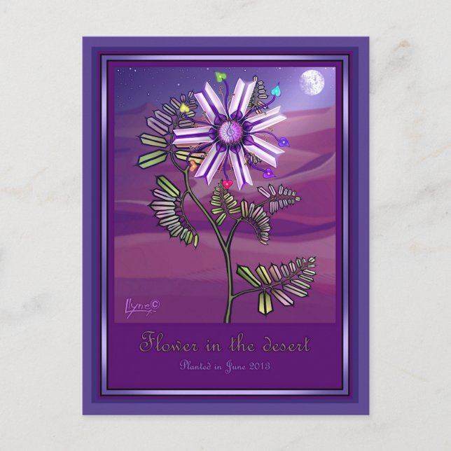 Blommor i öknen vykort (Framsida)