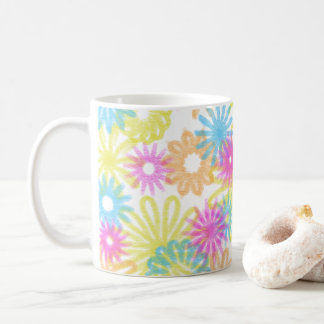 Blommor i pastellskuggor kaffemugg