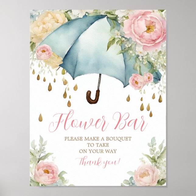 Blommor i Pub April-duschar för maj-blomning Poster (Framsidan)