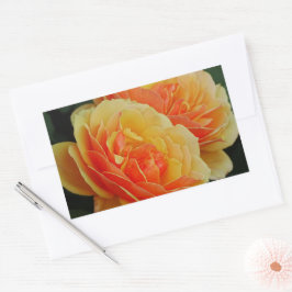 Blommor i ro i blommor/Orange/kuvert förseglingar Rektangulärt Klistermärke