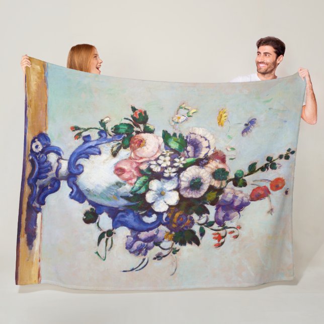 Blommor i Rococo Vas, Paul Cezanne Fleecefilt (På plats)