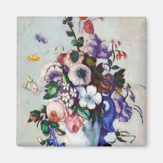 Blommor i Rococo Vas, Paul Cezanne Magnet (Framsidan)