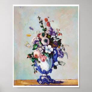 Blommor i Rococo Vas, Paul Cezanne Poster