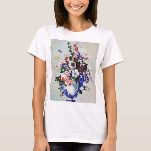Blommor i Rococo Vas, Paul Cezanne T Shirt (Framsida)