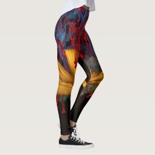 Blommor i rökbaljor från färg leggings