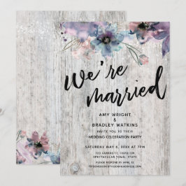 Blommor i sjöfåglar Ljus, vi är gifta Inbjudningar