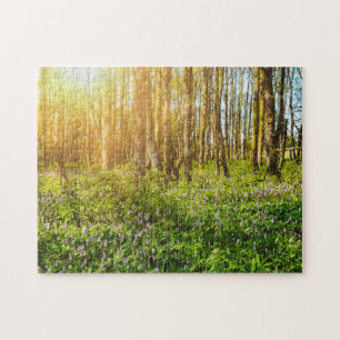 Blommor i skogen - pussel