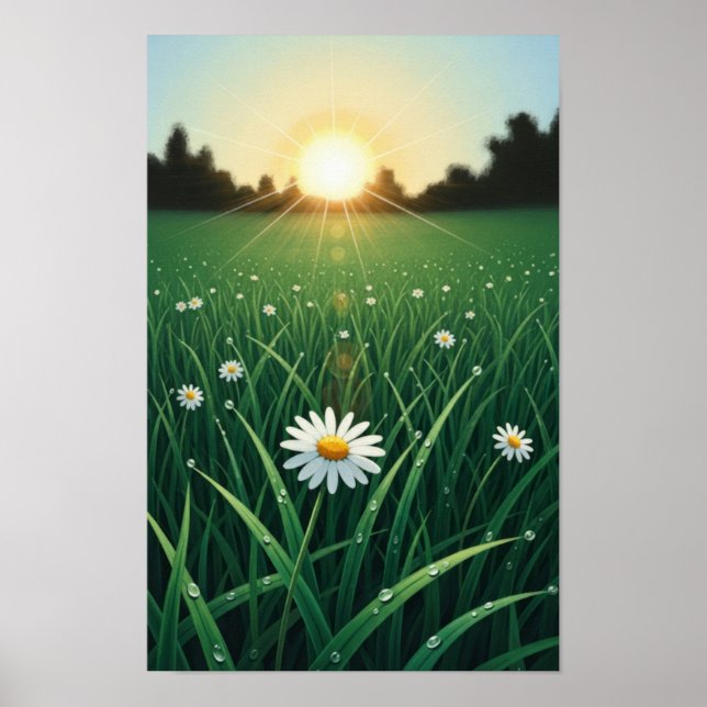 Blommor i Sol Wall Art Art Poster (Framsidan)