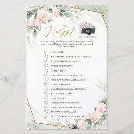 blommor I Spy-spel i Greenery och guld