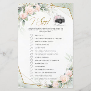 blommor I Spy-spel i Greenery och guld