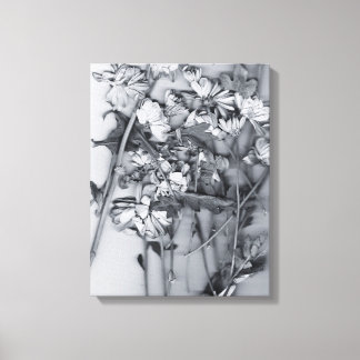 Blommor i svart och vitt canvastryck