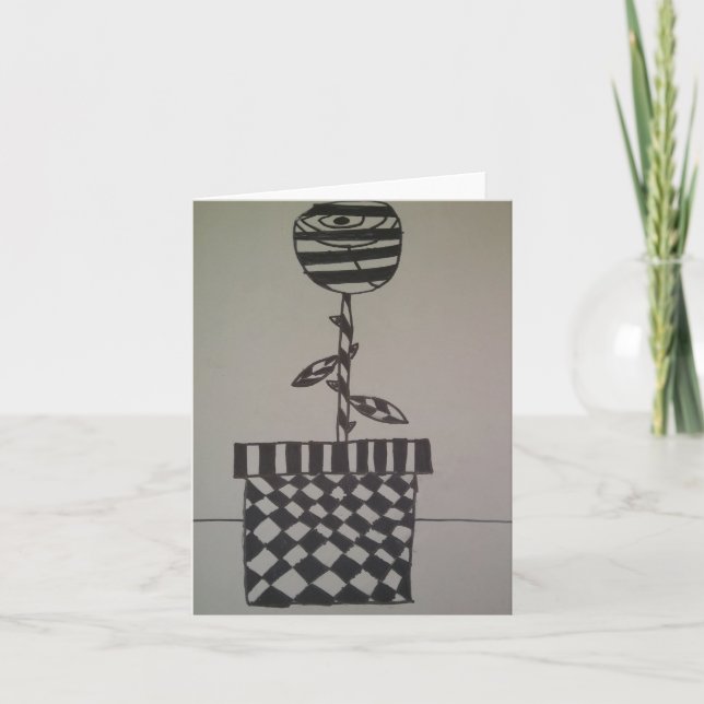 Blommor i svartvitt, anteckningskort (Framsida)