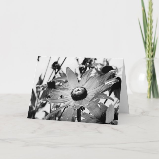 Blommor i svartvitt kort (Framsida)