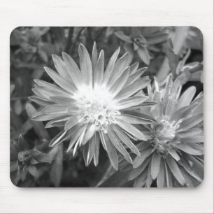 Blommor i svartvitt musmatta