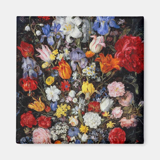 Blommor i träkärl, Jan Brueghel den äldre Magnet (Framsidan)