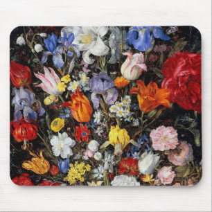 Blommor i träkärl, Jan Brueghel den äldre Musmatta