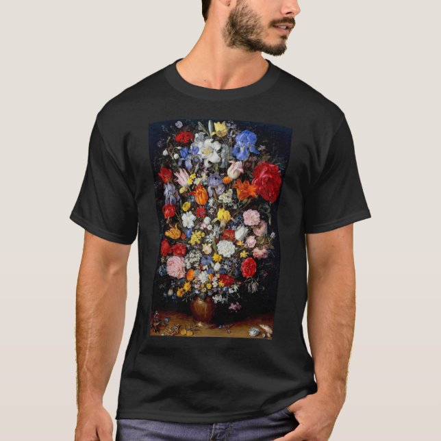 Blommor i träkärl, Jan Brueghel den äldre T Shirt (Framsida)