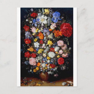 Blommor i träkärl, Jan Brueghel den äldre Vykort