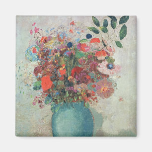 Blommor i Turcoise Vas, 1912 Magnet