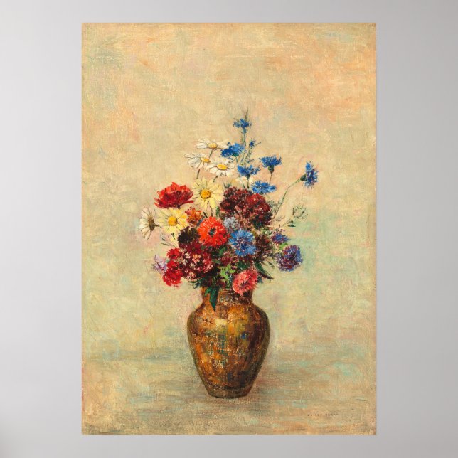Blommor i Vas (1910) av Odilon Redon Poster (Framsidan)