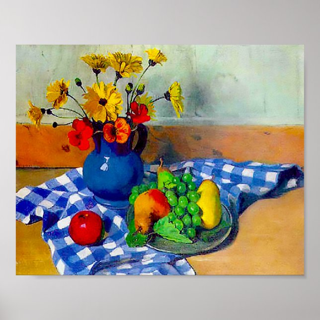 Blommor i Vas 1922 av Felix Vallotton Poster (Framsidan)