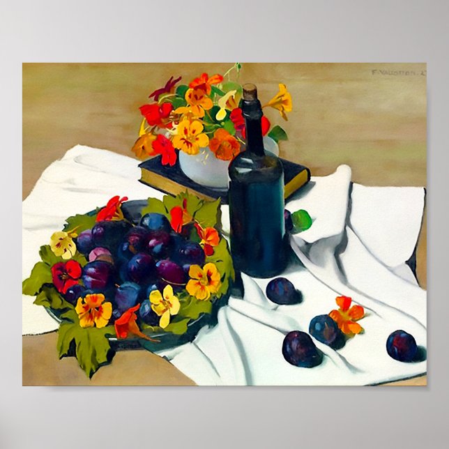 Blommor i Vas 1923 av Felix Vallotton Poster (Framsidan)