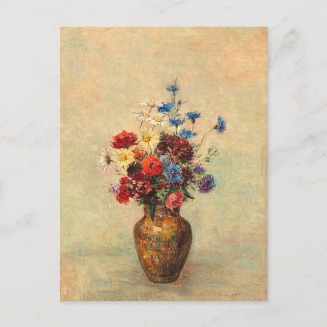 Blommor i Vas av Odilon Redon Vykort (Framsida)